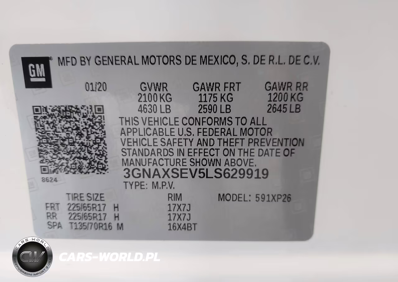 2020 Chevrolet Equinox Awd Ls VIN:3GNAXSEV5LS629919 - 9