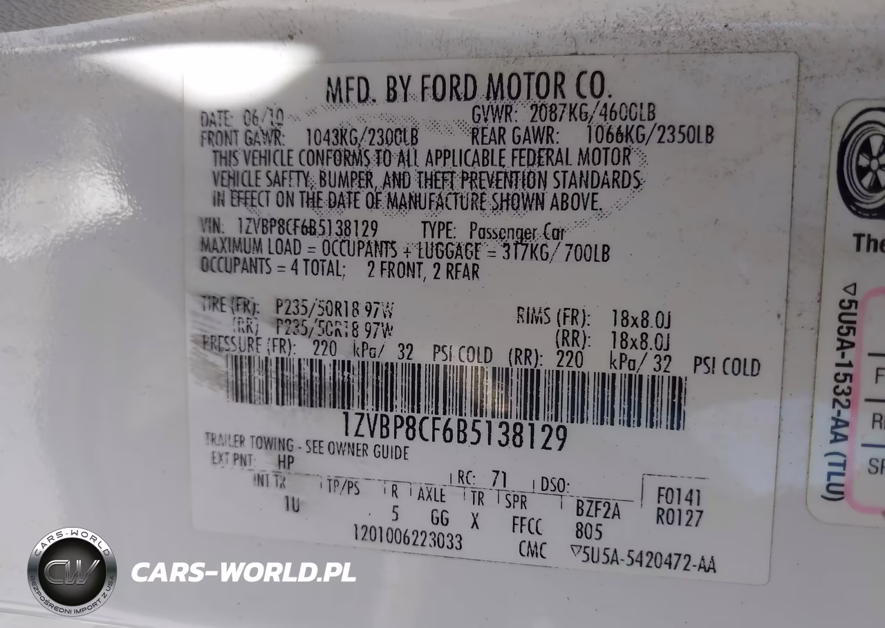 2011 Ford Mustang Gt VIN:1ZVBP8CF6B5138129 - 9
