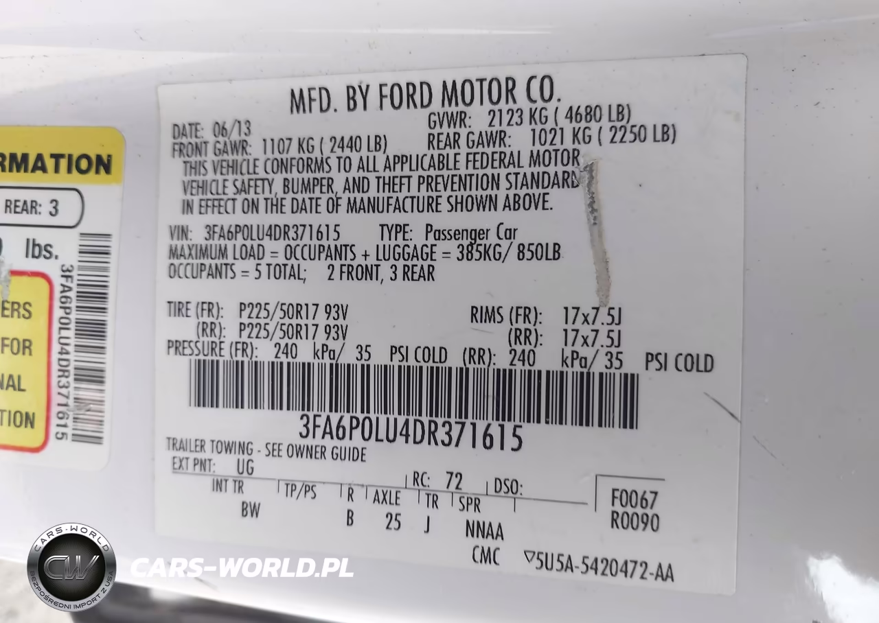 2013 Ford Fusion Hybrid Se VIN:3FA6P0LU4DR371615 - 9