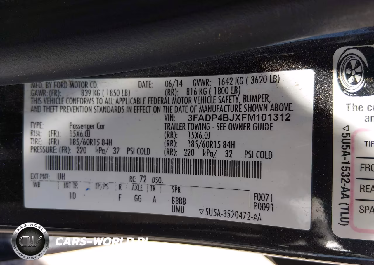 2015 Ford Fiesta Se VIN:3FADP4BJXFM101312 - 9