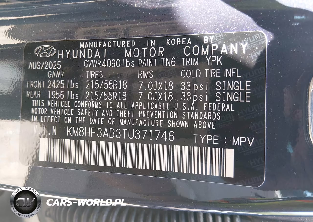 2026 Hyundai Kona Sel Sport VIN:KM8HF3AB3TU371746 - 9