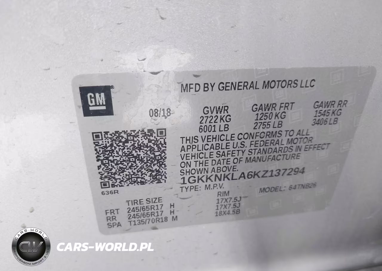 2019 GMC Acadia Sle-1 VIN:1GKKNKLA6KZ137294 - 9