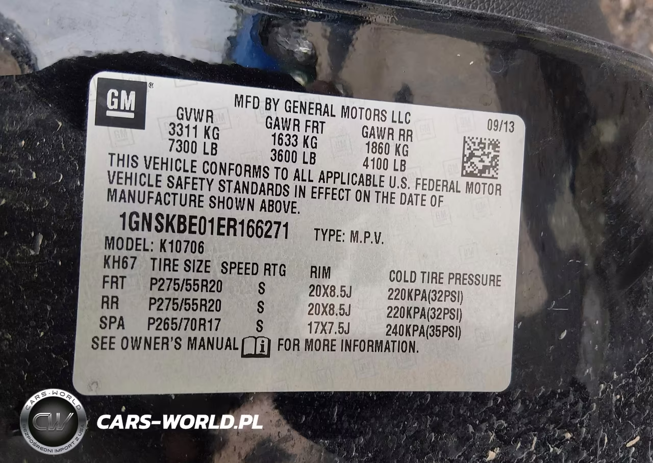 2014 Chevrolet Tahoe Lt VIN:1GNSKBE01ER166271 - 9