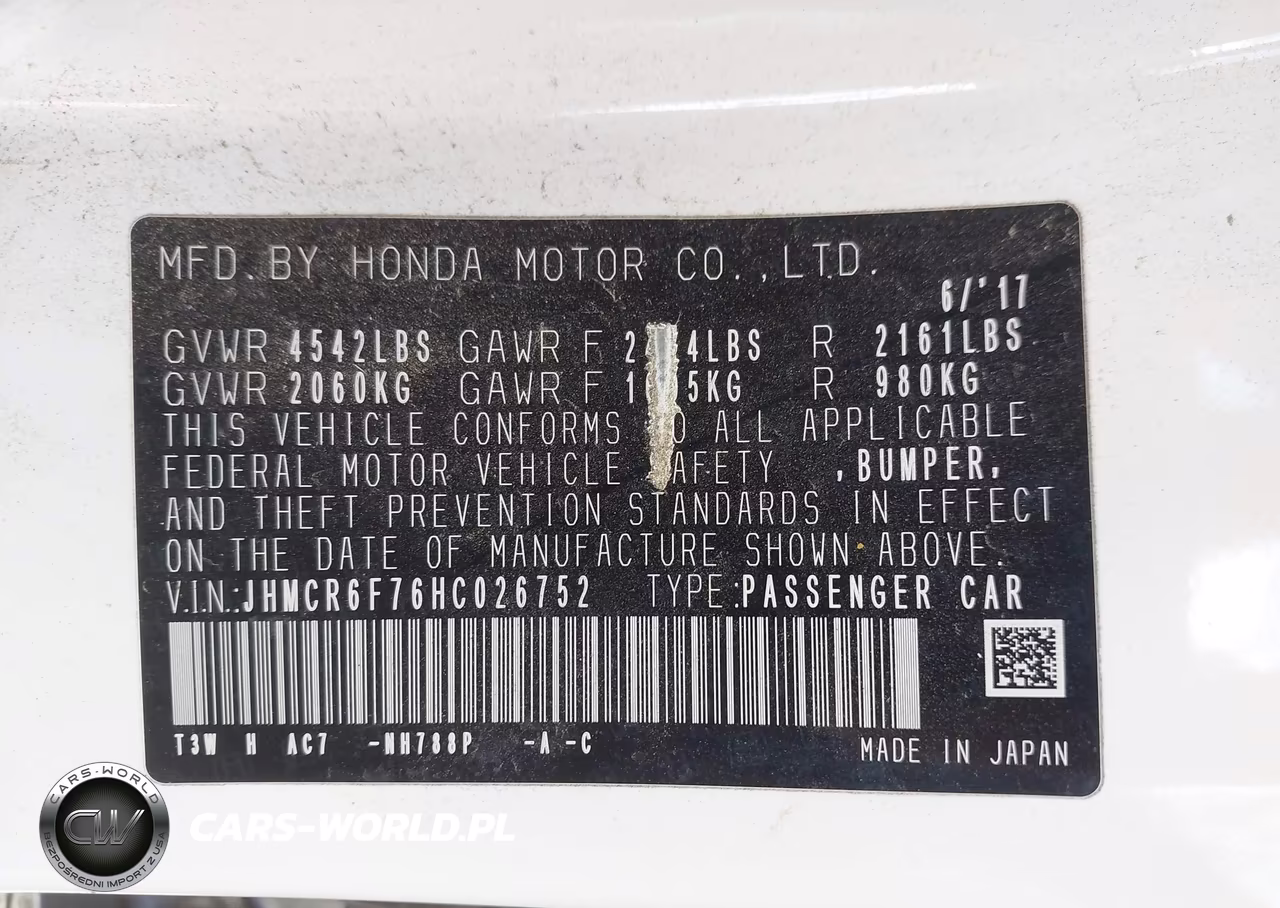 2017 Honda Accord Hybrid Touring VIN:JHMCR6F76HC026752 - 9