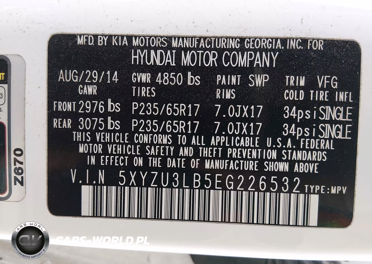 2014 Hyundai Santa Fe Sport 2.4L VIN:5XYZU3LB5EG226532 - 9