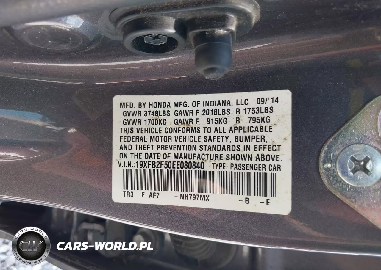 2014 Honda Civic Lx VIN:19XFB2F50EE080840 - 9