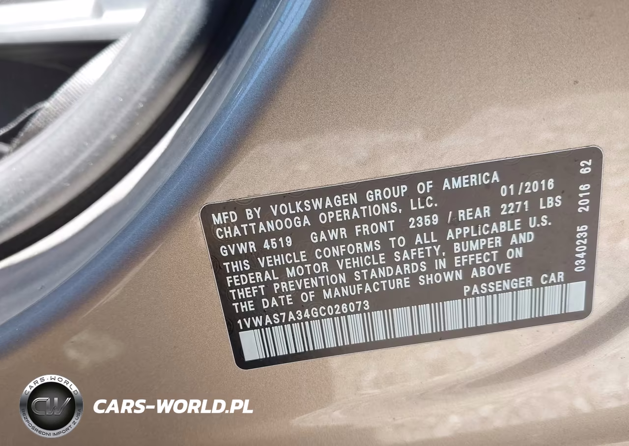 2016 Volkswagen Passat 1.8T S VIN:1VWAS7A34GC026073 - 9