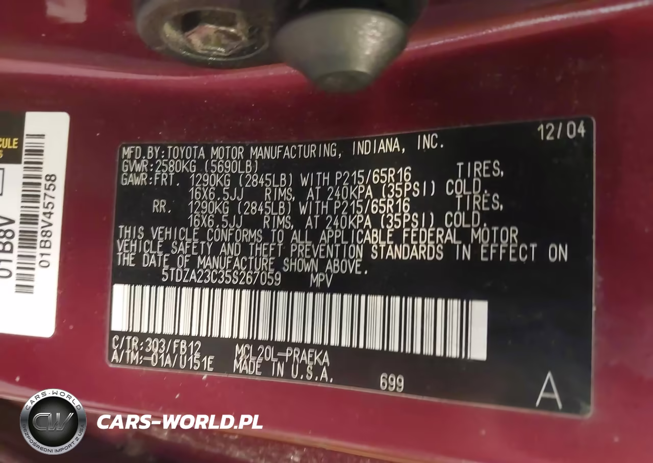 2005 Toyota Sienna Ce-Le VIN:5TDZA23C35S267059 - 9