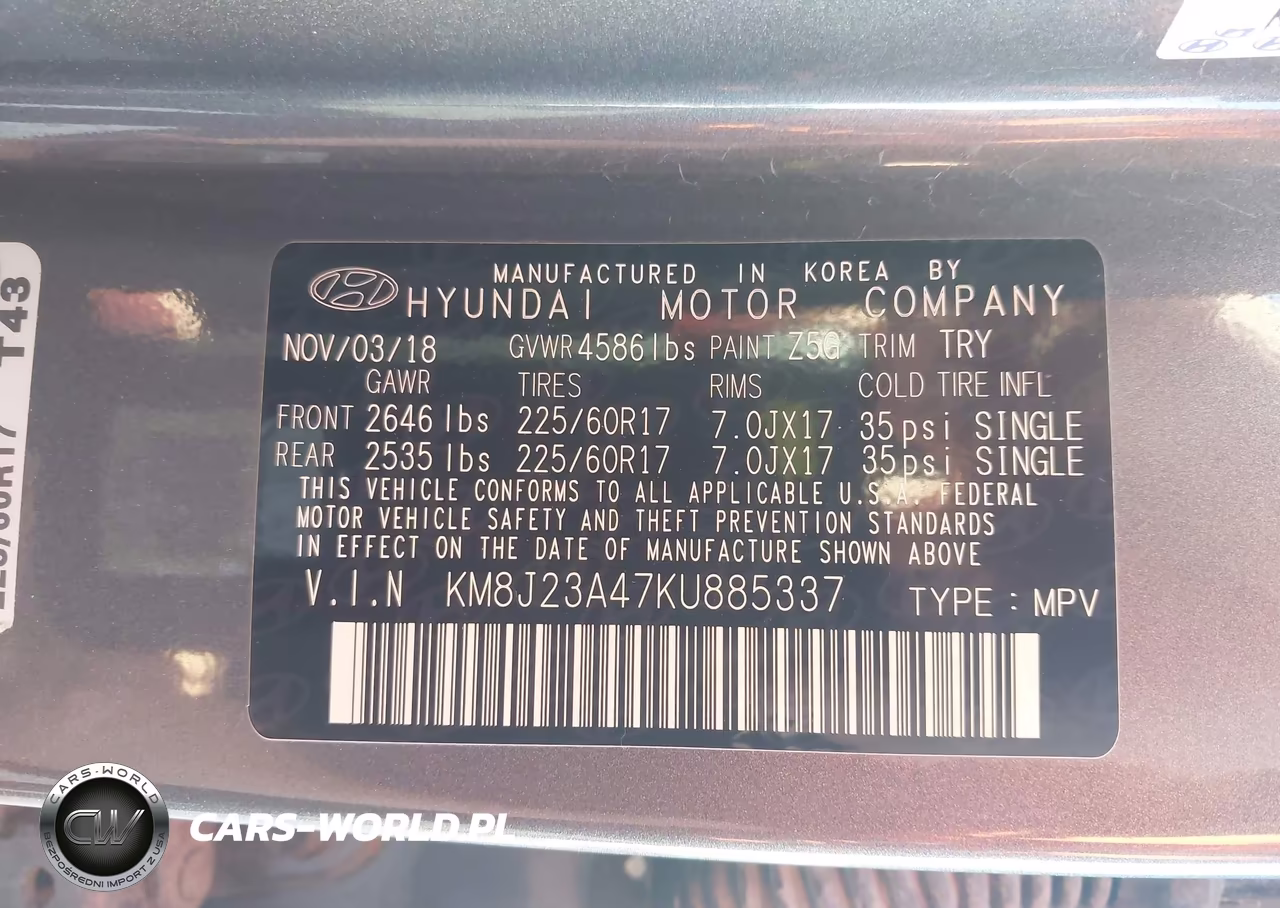 2019 Hyundai Tucson Se VIN:KM8J23A47KU885337 - 9
