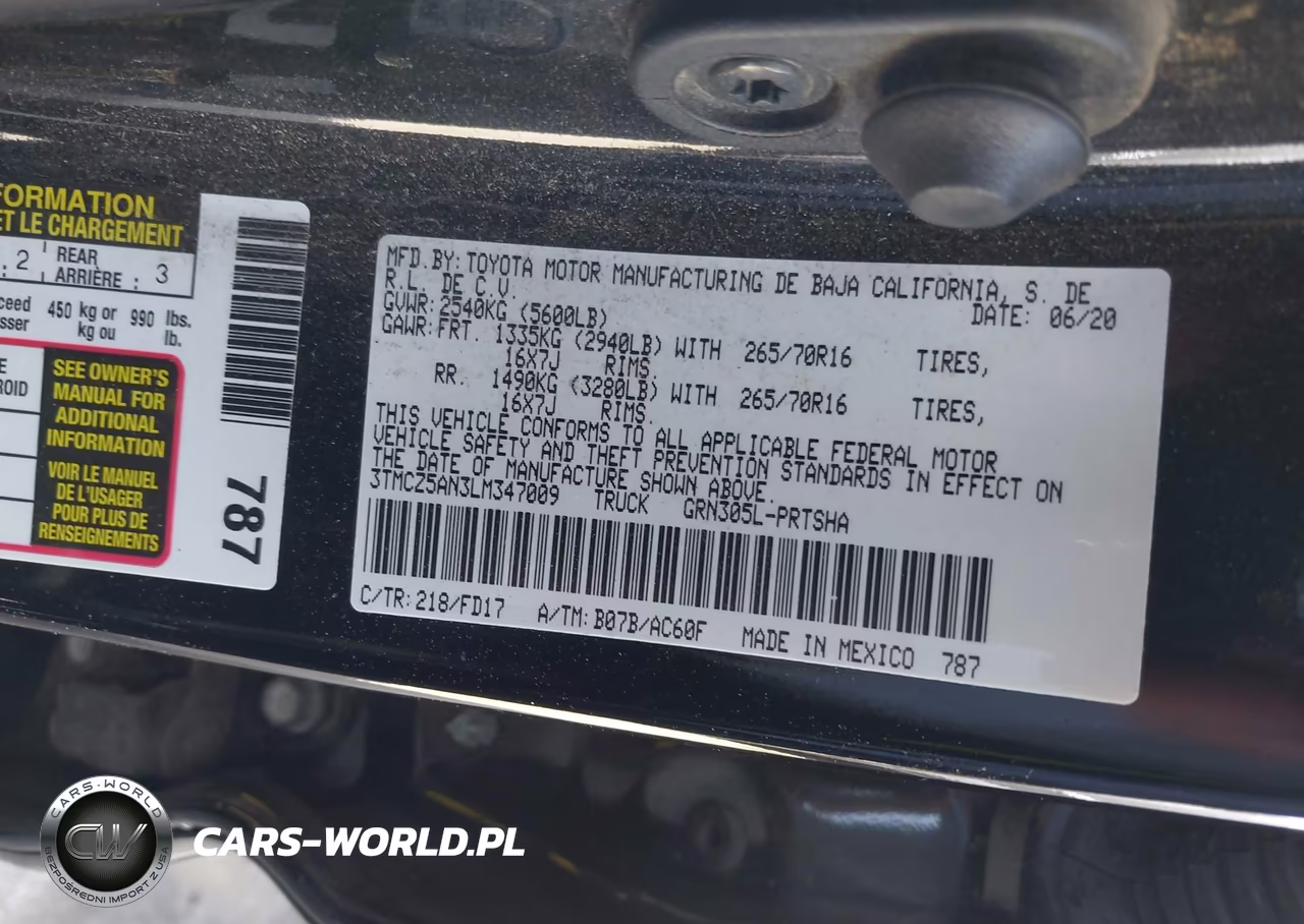 2020 Toyota Tacoma Trd Off-Road VIN:3TMCZ5AN3LM347009 - 9