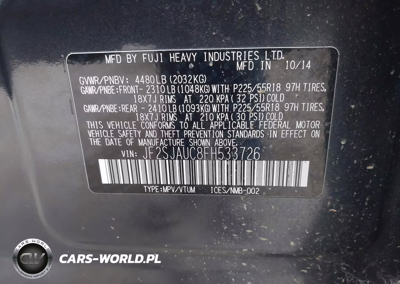 2015 Subaru Forester 2.5I Touring VIN:JF2SJAUC8FH533726 - 9