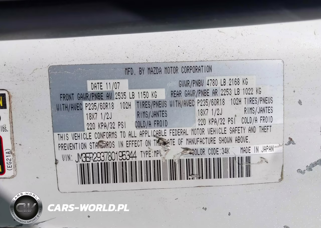 2008 Mazda Cx-7 Touring VIN:JM3ER293780195344 - 9