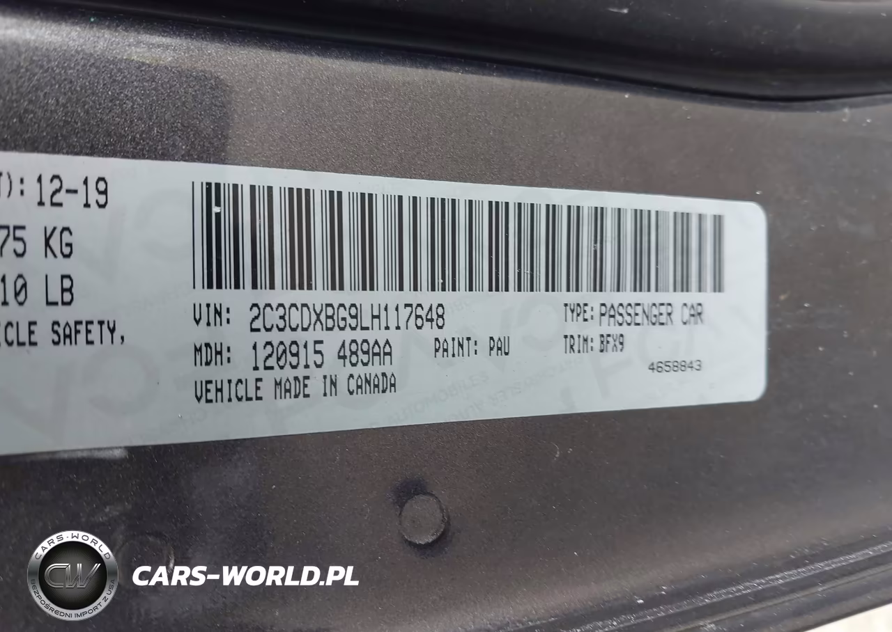 2020 Dodge Charger Sxt Rwd VIN:2C3CDXBG9LH117648 - 9