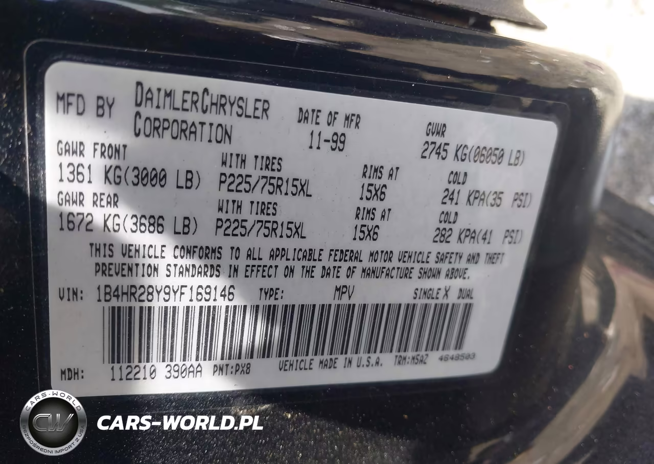 2000 Dodge Durango VIN:1B4HR28Y9YF169146 - 9