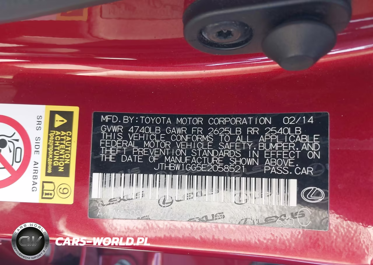 2014 Lexus Es 300H VIN:JTHBW1GG5E2058521 - 9