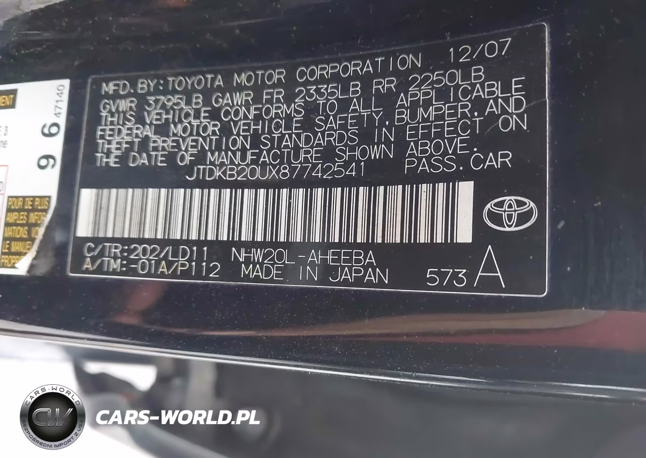 2008 Toyota Prius Touring VIN:JTDKB20UX87742541 - 9