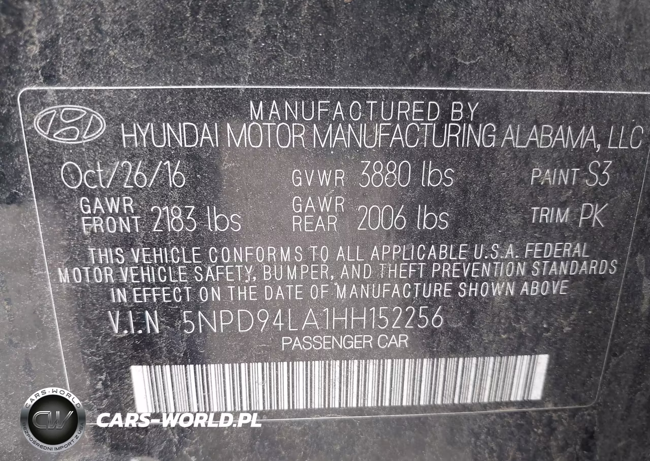 2017 Hyundai Elantra Eco VIN:5NPD94LA1HH152256 - 9