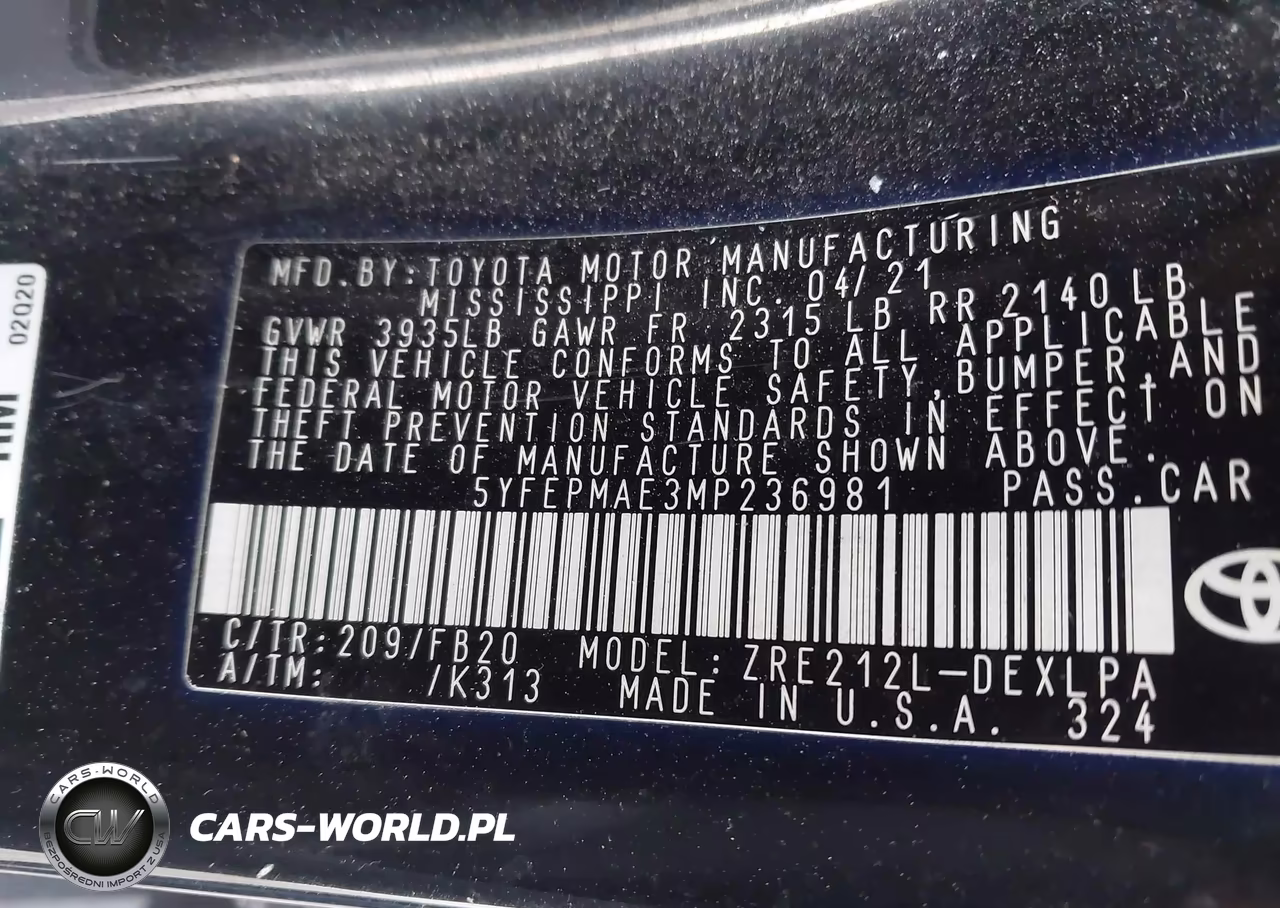2021 Toyota Corolla Le VIN:5YFEPMAE3MP236981 - 9
