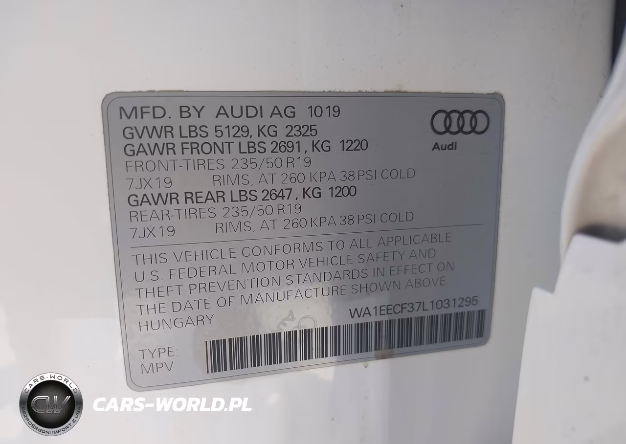 2020 Audi Q3 Premium Plus 45 Tfsi S Line Quattro Tiptronic VIN:WA1EECF37L1031295 - 9