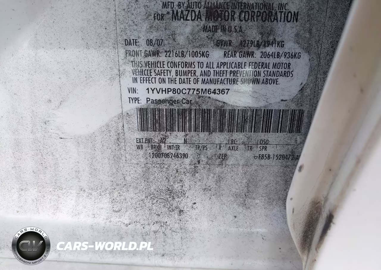 2007 Mazda Mazda6 I Sport Ve VIN:1YVHP80C775M64367 - 9