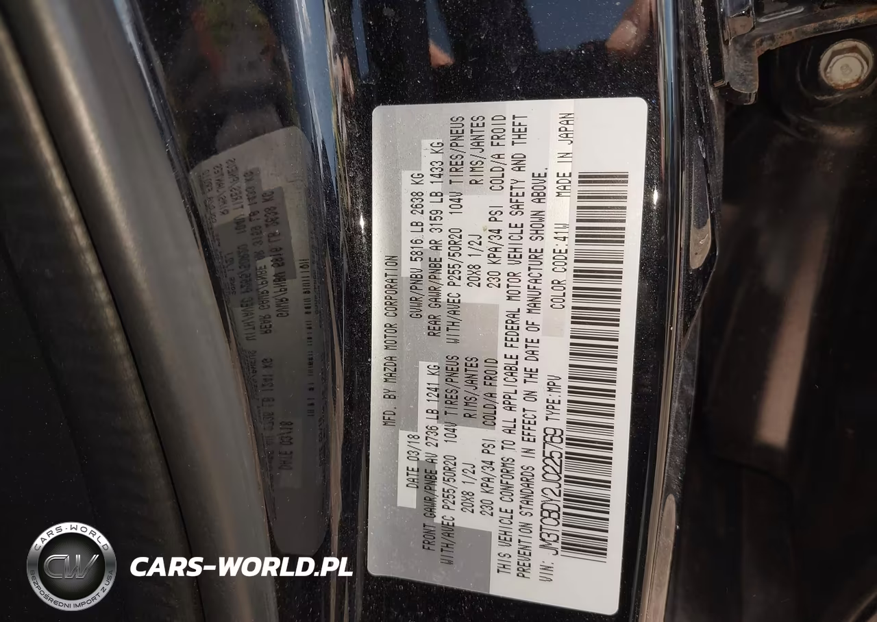 2018 Mazda Cx-9 Grand Touring VIN:JM3TCBDY2J0225769 - 9