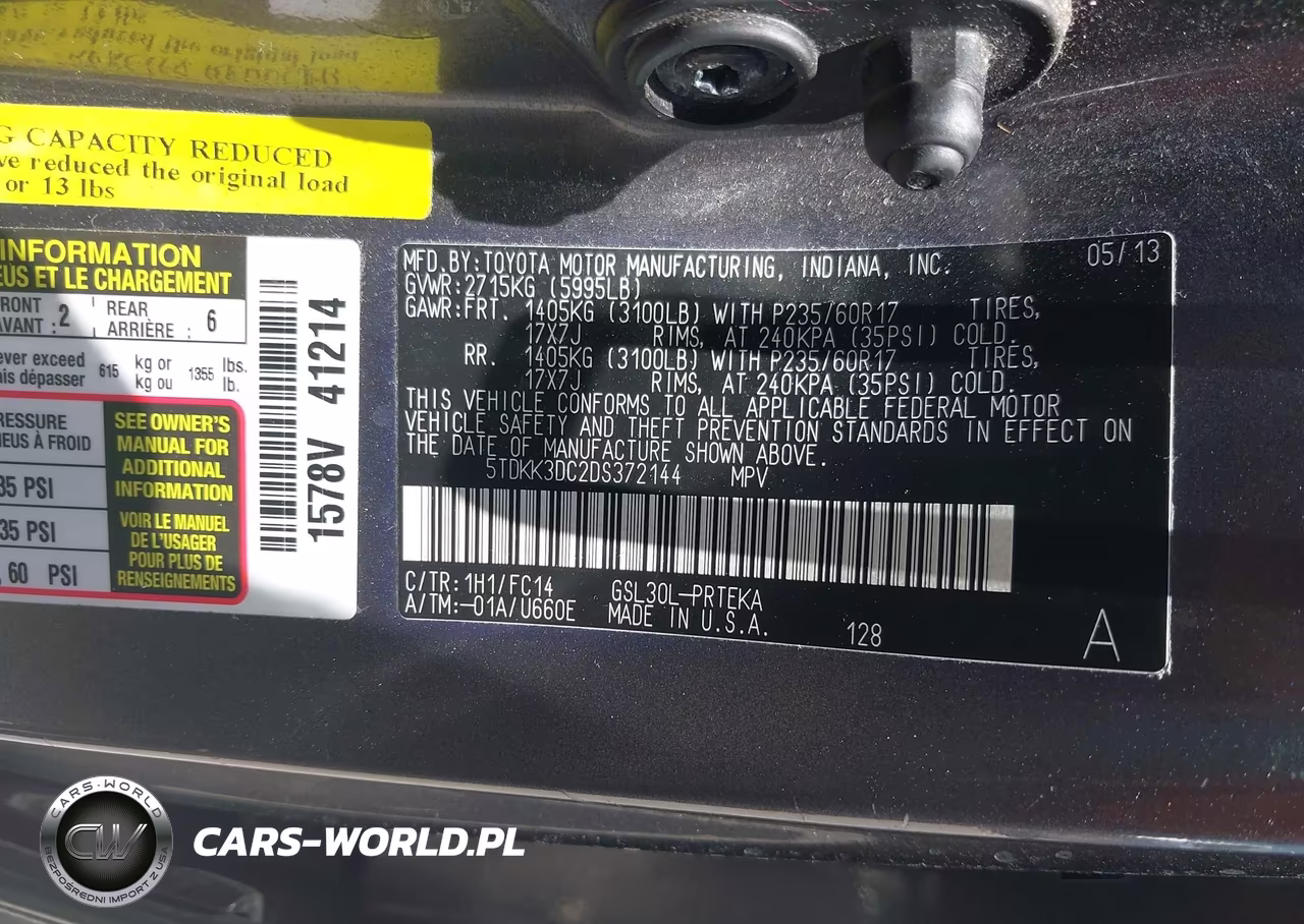 2013 Toyota Sienna Le V6 8 Passenger VIN:5TDKK3DC2DS372144 - 9