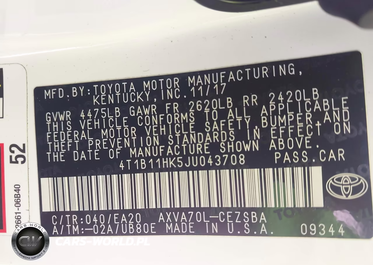2018 Toyota Camry Se VIN:4T1B11HK5JU043708 - 9