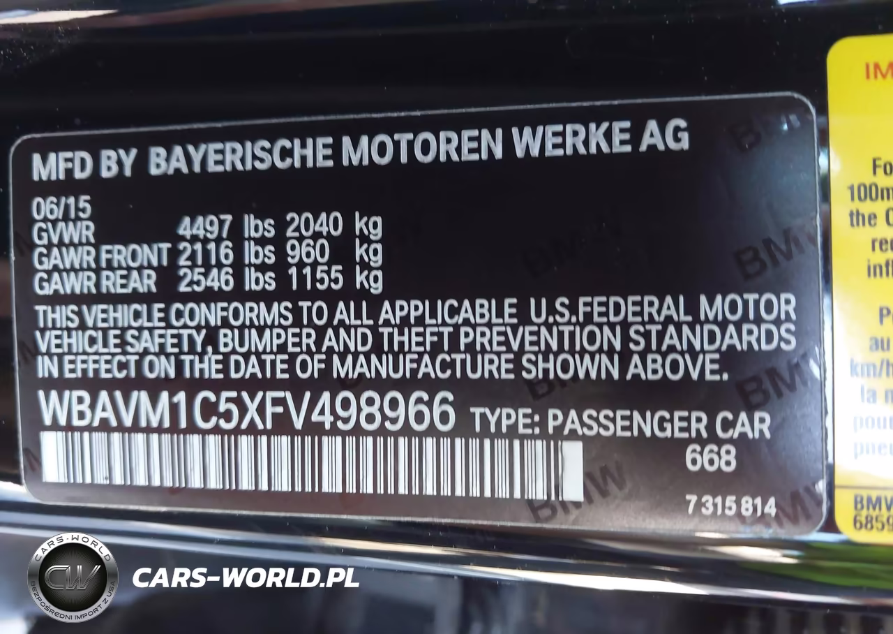 2015 BMW X1 Sdrive28I VIN:WBAVM1C5XFV498966 - 9