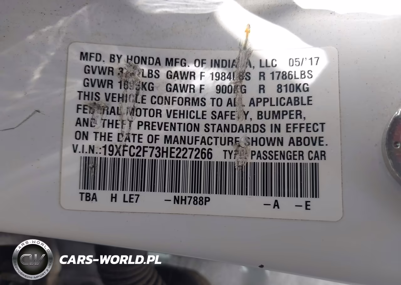 2017 Honda Civic Ex VIN:19XFC2F73HE227266 - 9