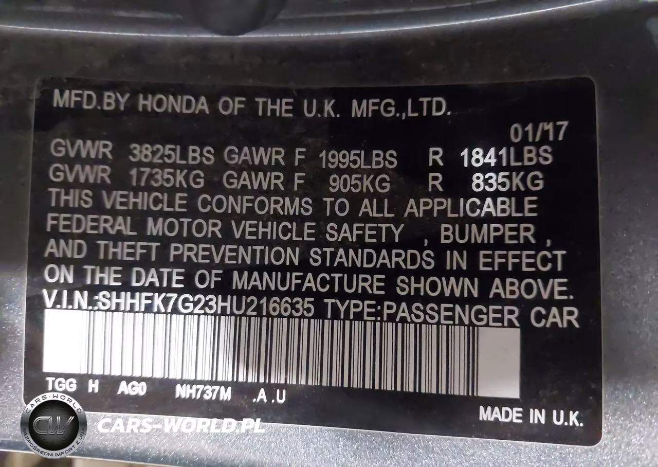 2017 Honda Civic Lx VIN:SHHFK7G23HU216635 - 9