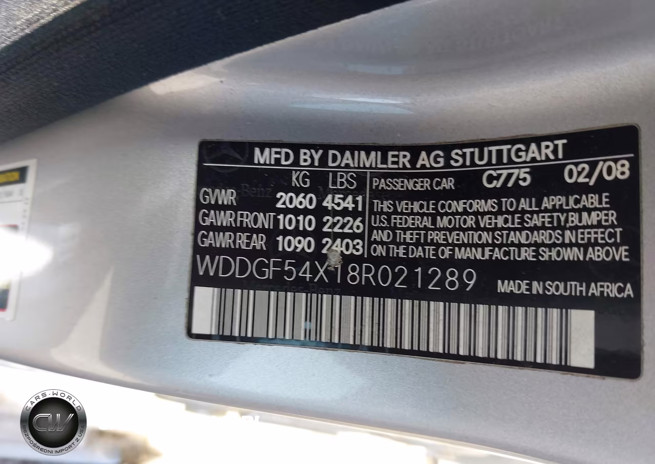 2008 Mercedes-Benz C 300 Luxury-Sport VIN:WDDGF54X18R021289 - 9