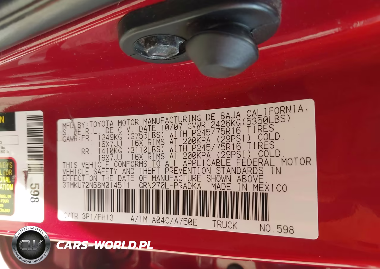 2008 Toyota Tacoma Prerunner V6 VIN:3TMKU72N68M014511 - 9
