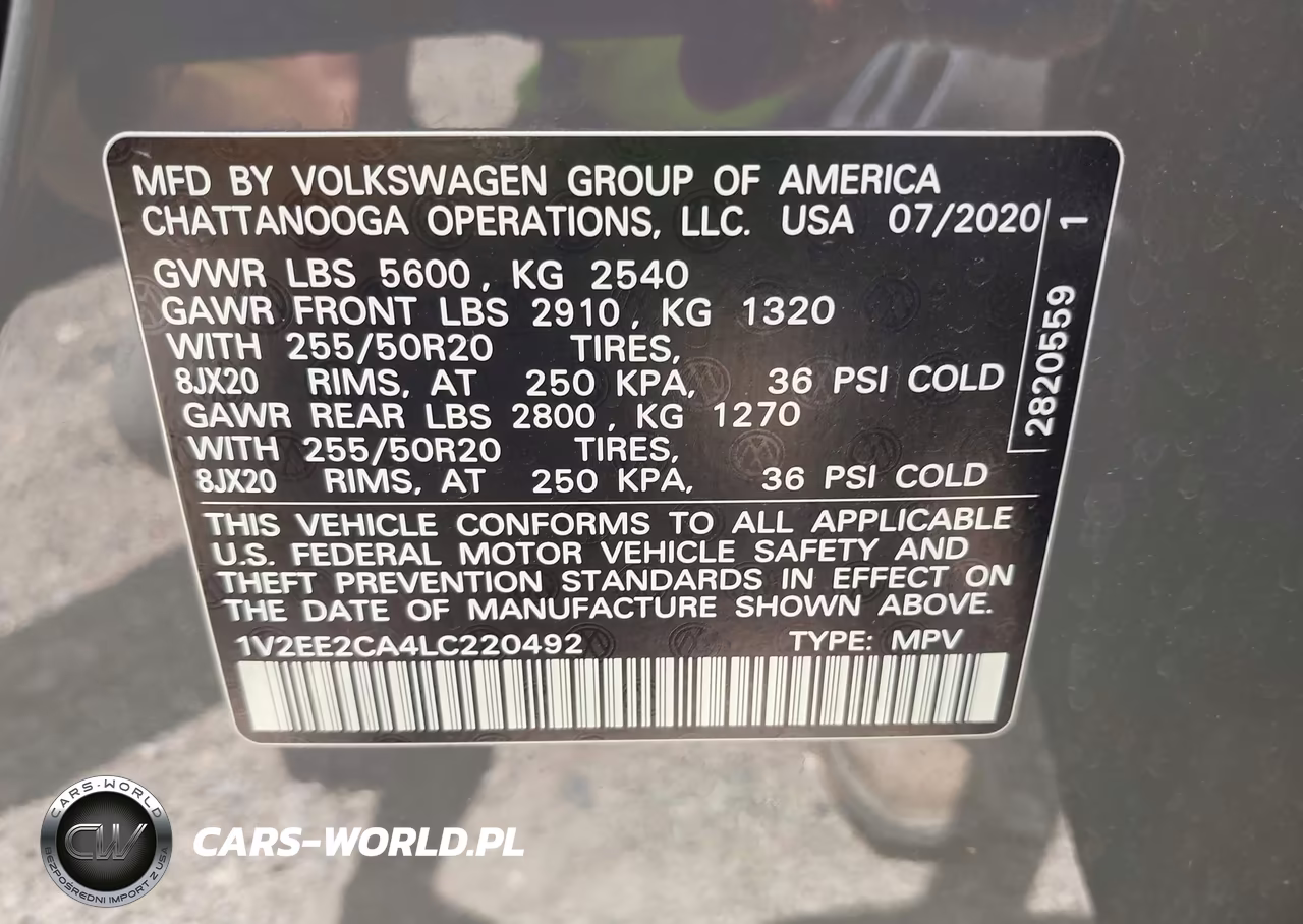 2020 Volkswagen Atlas Cross Sport 3.6L V6 Sel VIN:1V2EE2CA4LC220492 - 9