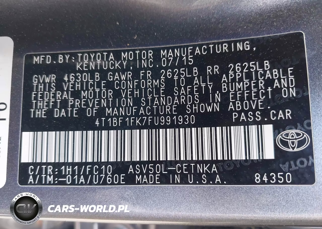 2015 Toyota Camry Le VIN:4T1BF1FK7FU991930 - 9