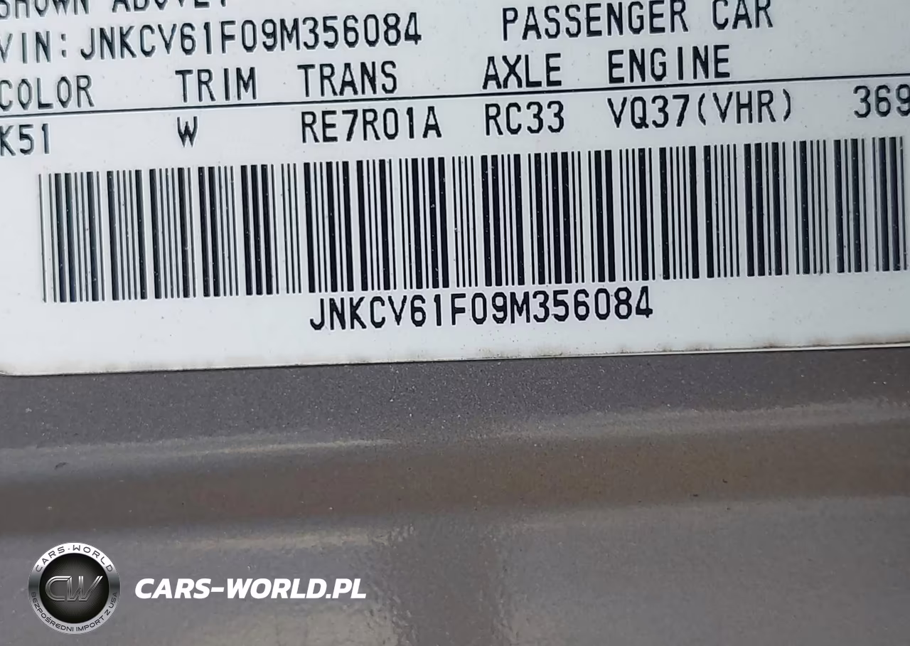 2009 Infiniti G37X VIN:JNKCV61F09M356084 - 9