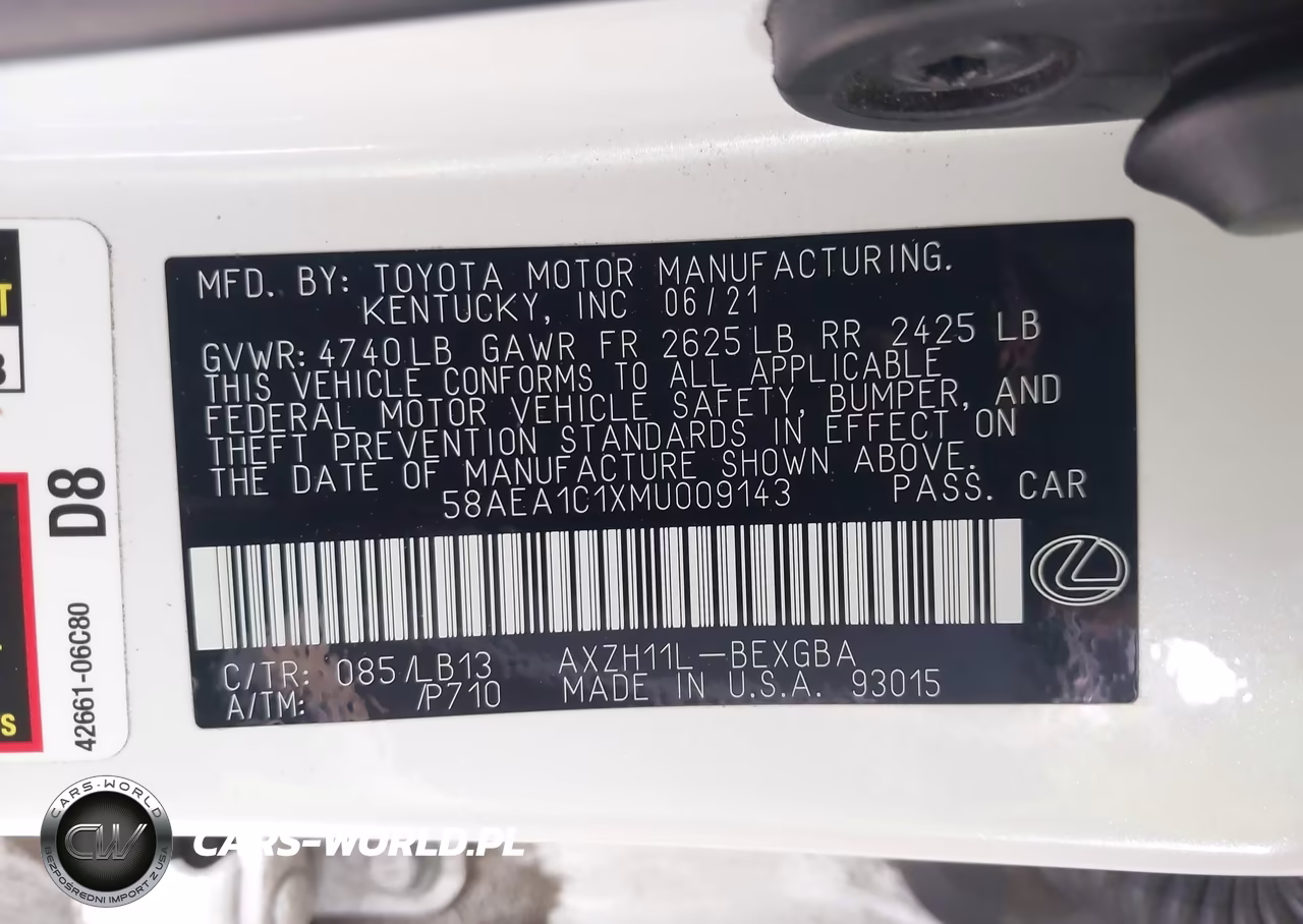 2021 Lexus Es 300H Luxury VIN:58AEA1C1XMU009143 - 9