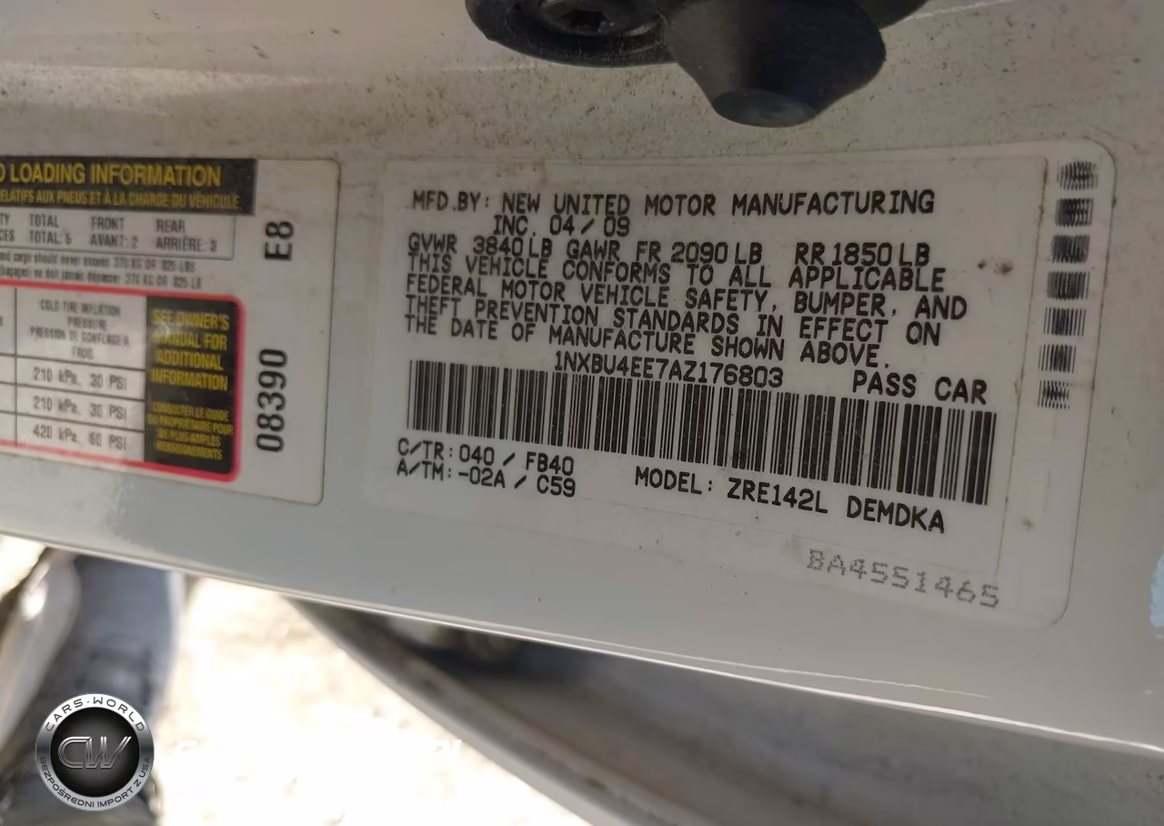 2010 Toyota Corolla VIN:1NXBU4EE7AZ176803 - 9