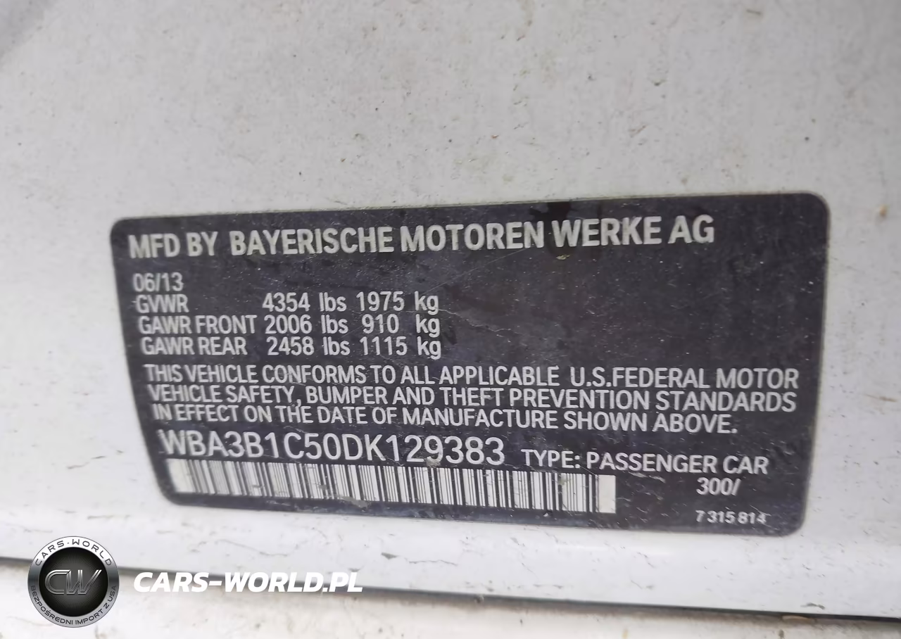 2013 BMW 320I VIN:WBA3B1C50DK129383 - 9