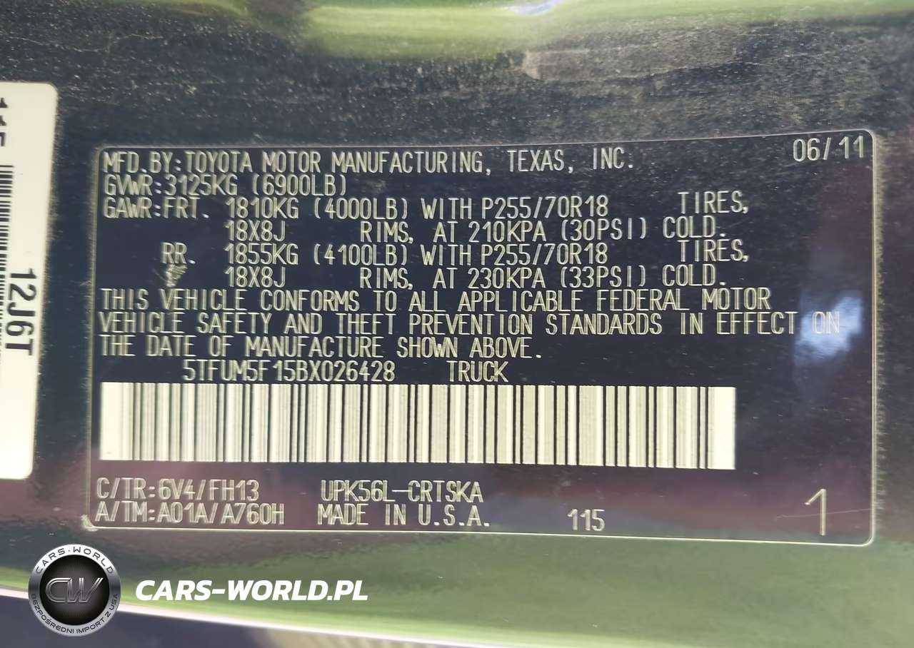 2011 Toyota Tundra Grade 4.6L V8 VIN:5TFUM5F15BX026428 - 9