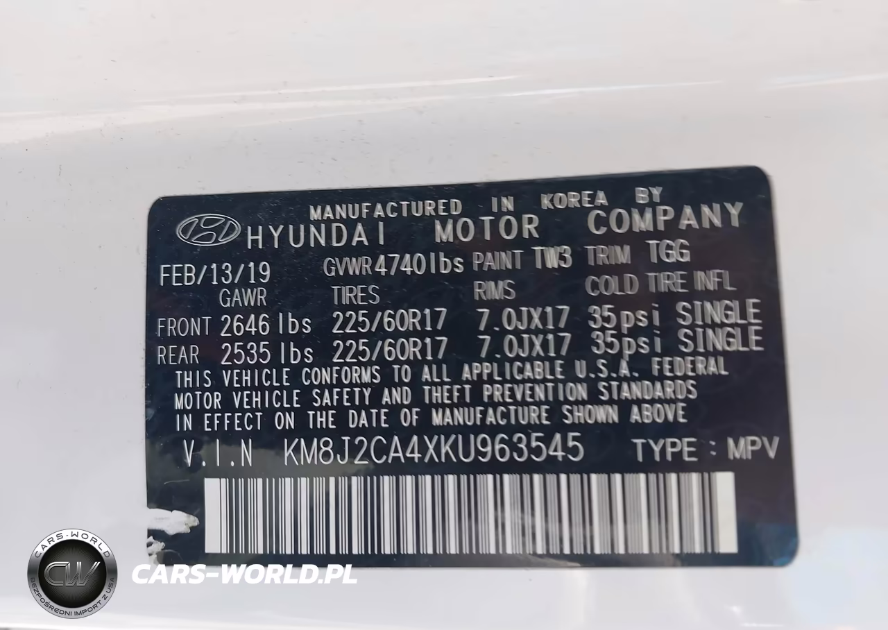 2019 Hyundai Tucson Se VIN:KM8J2CA4XKU963545 - 9
