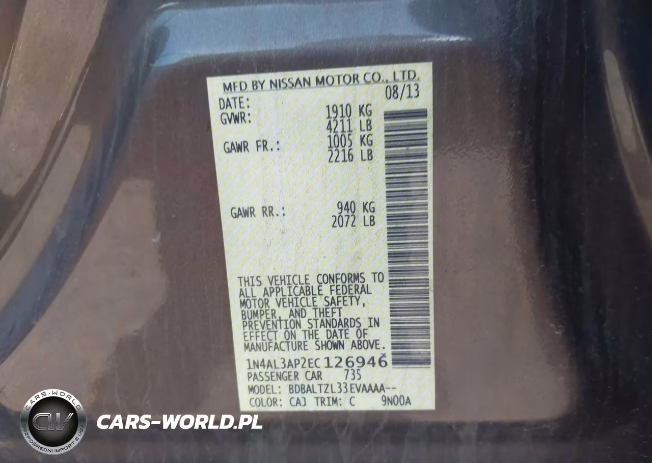 2014 Nissan Altima 2.5 Sv VIN:1N4AL3AP2EC126946 - 9