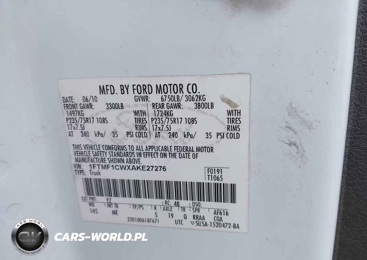 2010 Ford F-150 Stx-Xl-Xlt VIN:1FTMF1CWXAKE27276 - 9