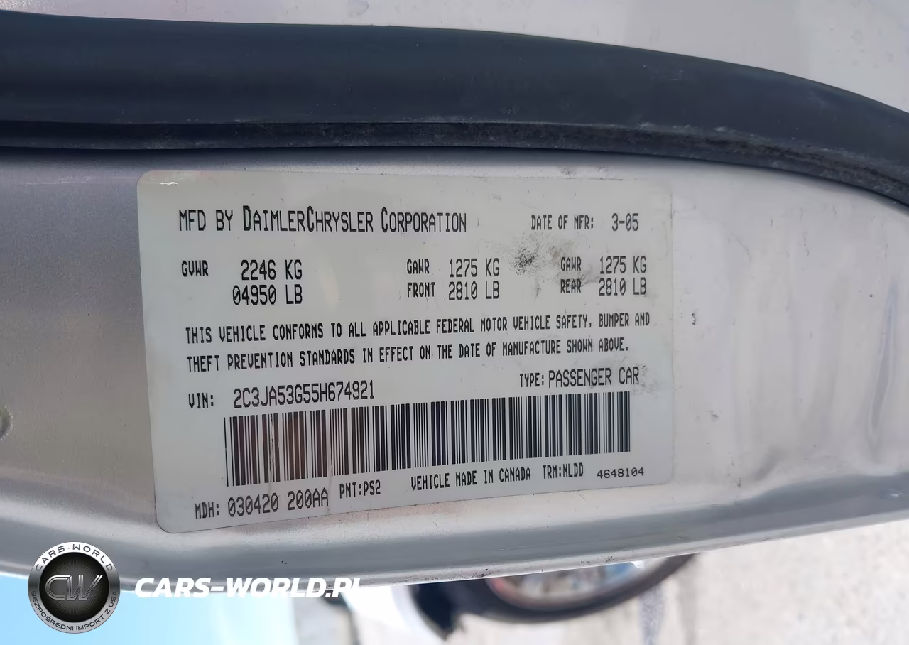 2005 Chrysler 300 Touring VIN:2C3JA53G55H674921 - 9