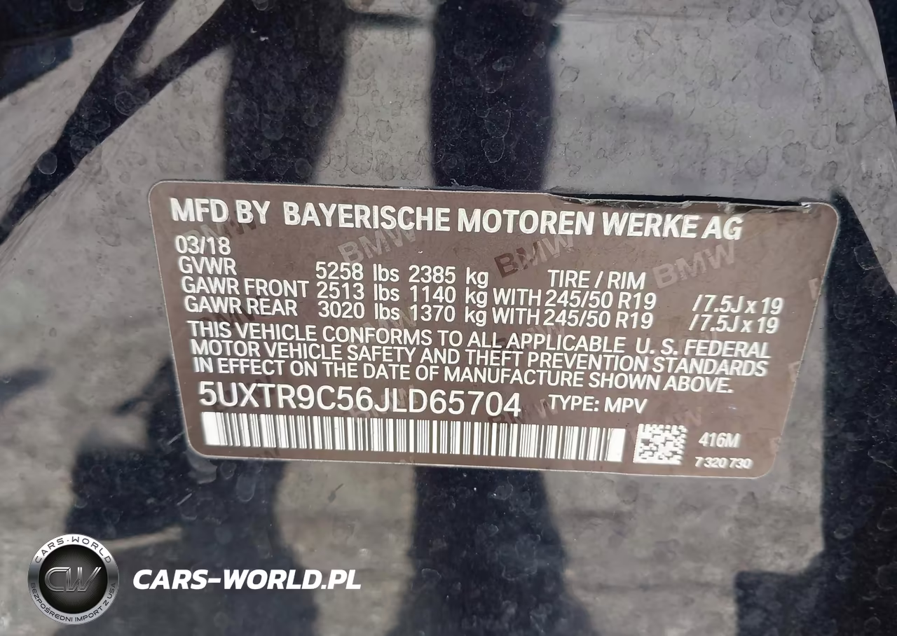 2018 BMW X3 xDrive30I VIN:5UXTR9C56JLD65704 - 9