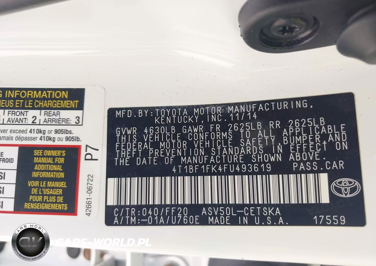 2015 Toyota Camry Se VIN:4T1BF1FK4FU493619 - 9