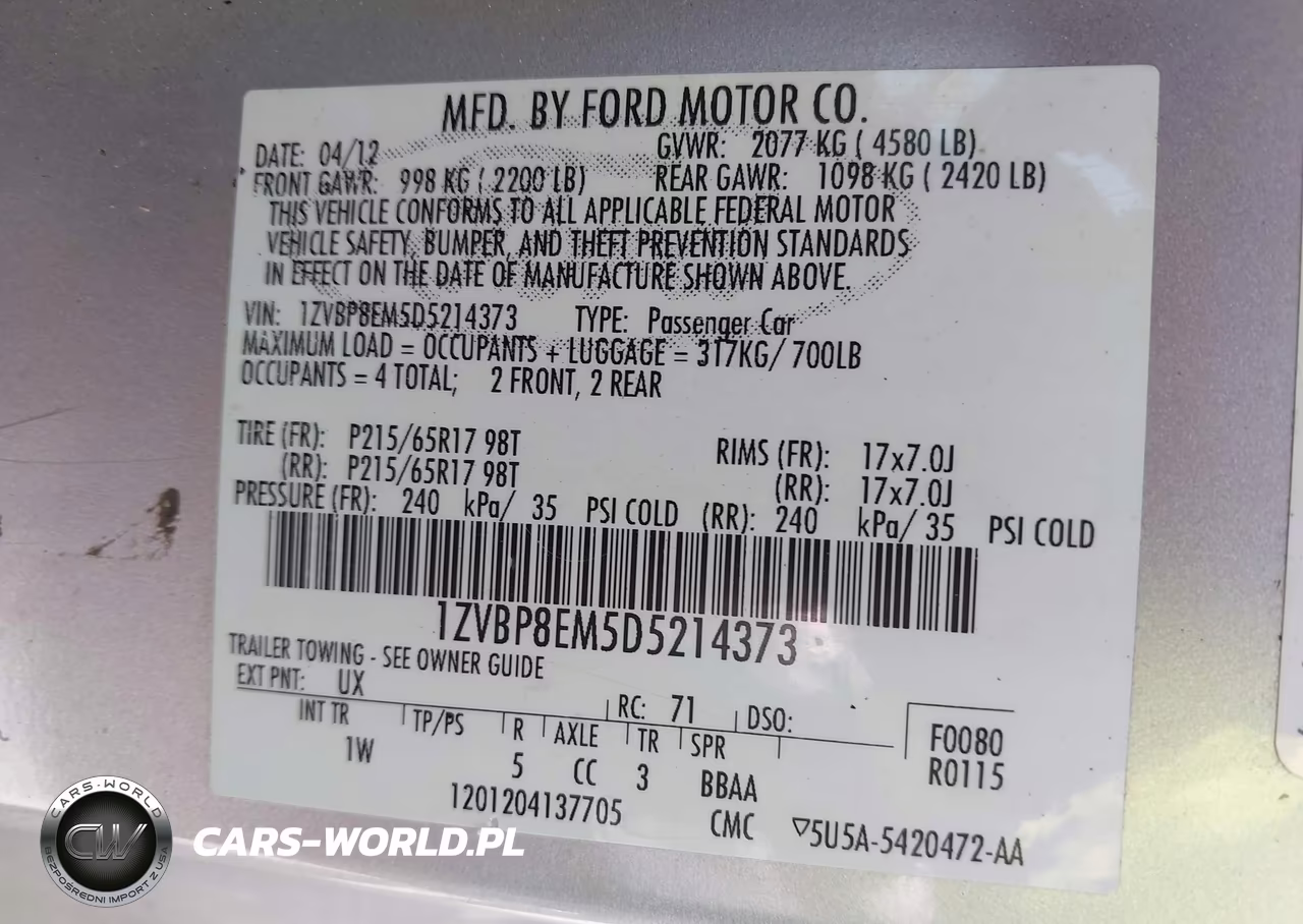 2013 Ford Mustang V6 VIN:1ZVBP8EM5D5214373 - 9