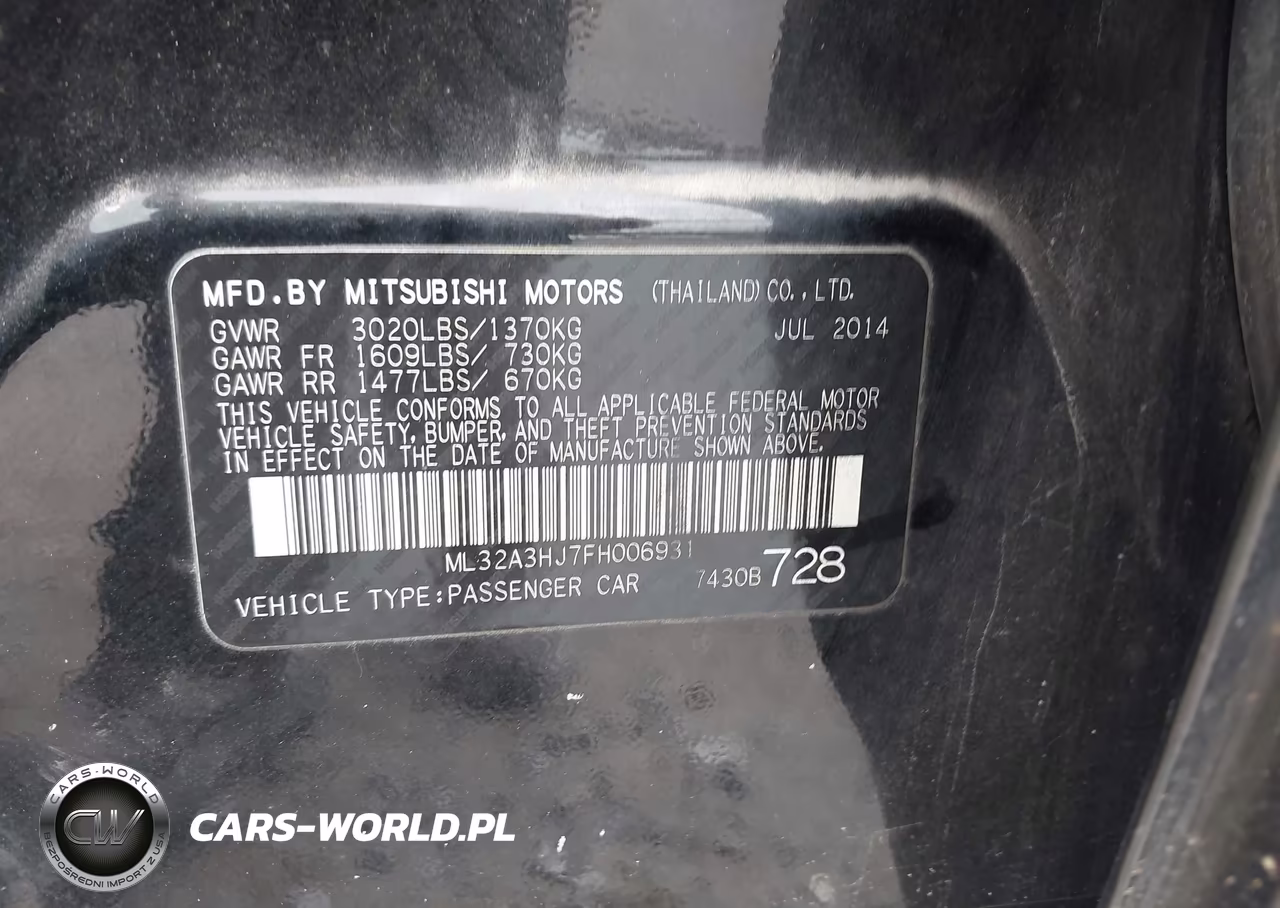2015 Mitsubishi Mirage De VIN:ML32A3HJ7FH006931 - 9