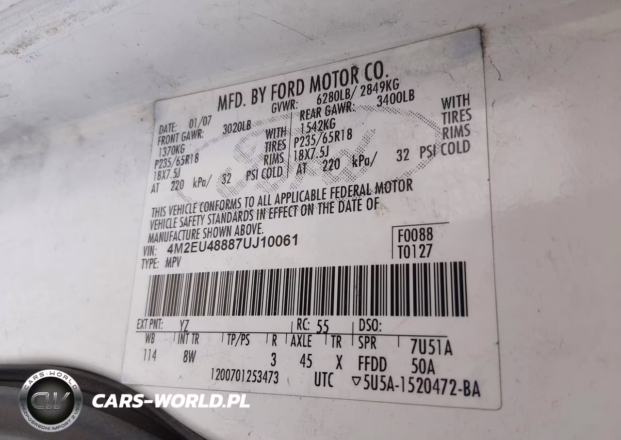 2007 Mercury Mountaineer Premier VIN:4M2EU48887UJ10061 - 9