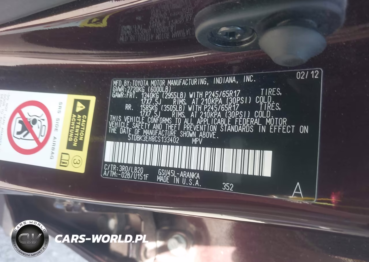2012 Toyota Highlander Se V6 VIN:5TDBK3EH8CS133402 - 9