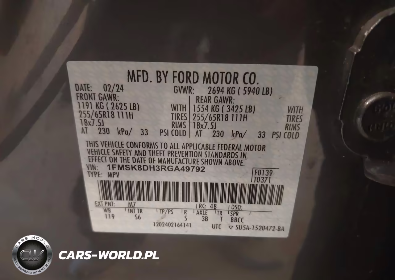 2024 Ford Explorer Xlt VIN:1FMSK8DH3RGA49792 - 9